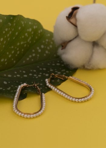 گوشواره بیضی مرواریدی