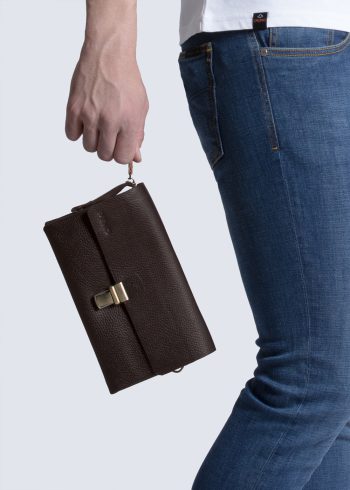 کیف دستی قفل سامسونتی چرم طبیعی