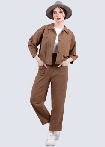 کت و شلوار لینن زنانه کد58