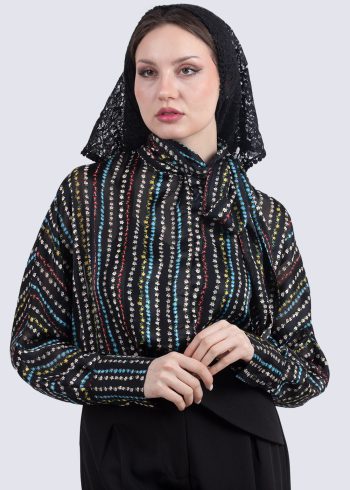 شومیزحریر یقه گره ای
