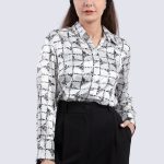 شومیز ساتن طرح چهارخانه