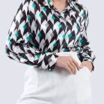شومیز ساتن زنانه خشتی