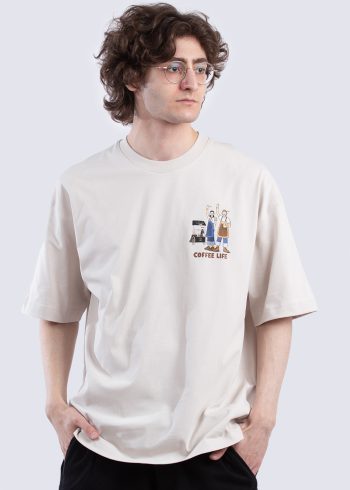 تیشرت مردانه چاپدار مدل کافی