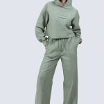 ست کراپ هودی و شلوار لیسا