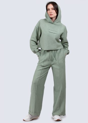 ست کراپ هودی و شلوار لیسا